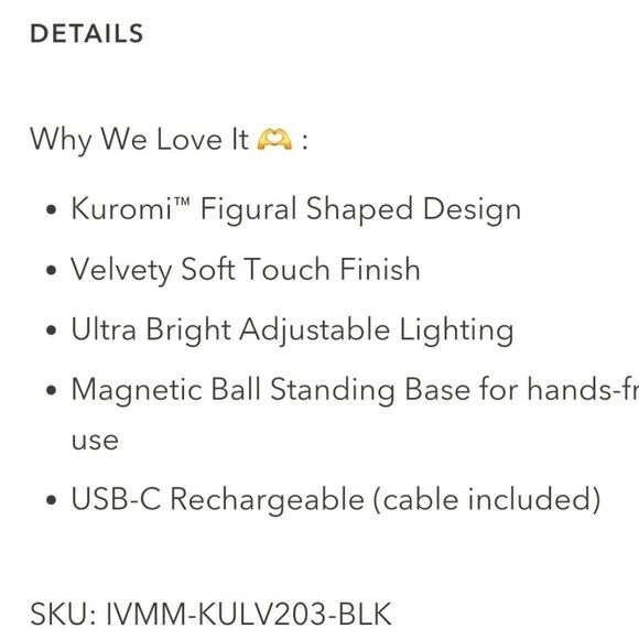 Impressions Kuromi LED Handheld Makeup Mirror - Picture 8 of 12